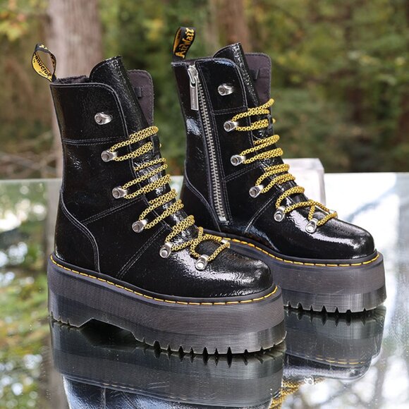 Dr Martens Ghilana Max Patent Leather Platform Boots - Picture 3 of 12